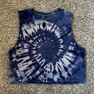 Blue Tie-dye Crop Top